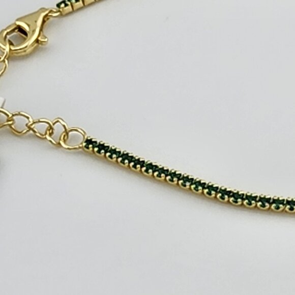 Luxurious 925 Silver Bracelet with Multi Green Stones – Brand New with Tags - Picture 2 of 10